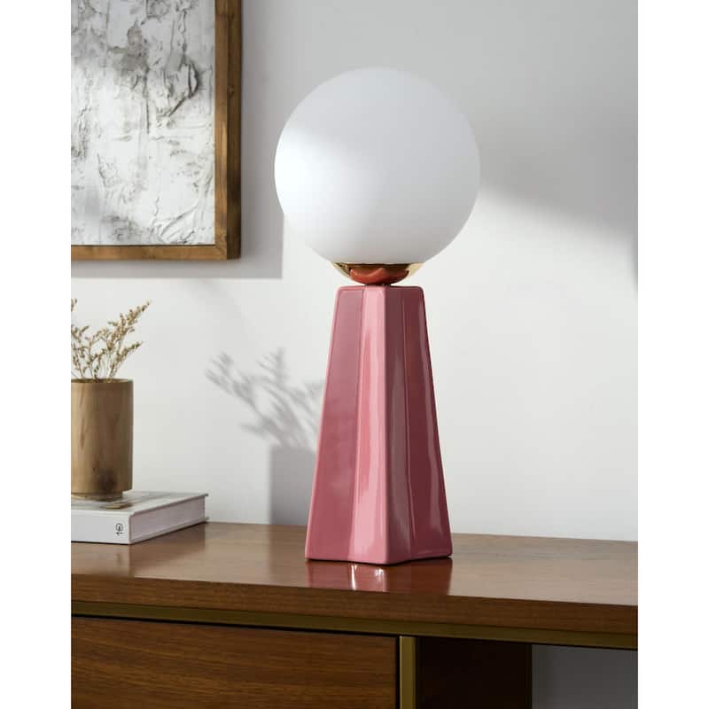Livabliss Stellan Modern Accent Table Lamp - 18"H x 8"W x 10"D - Pink