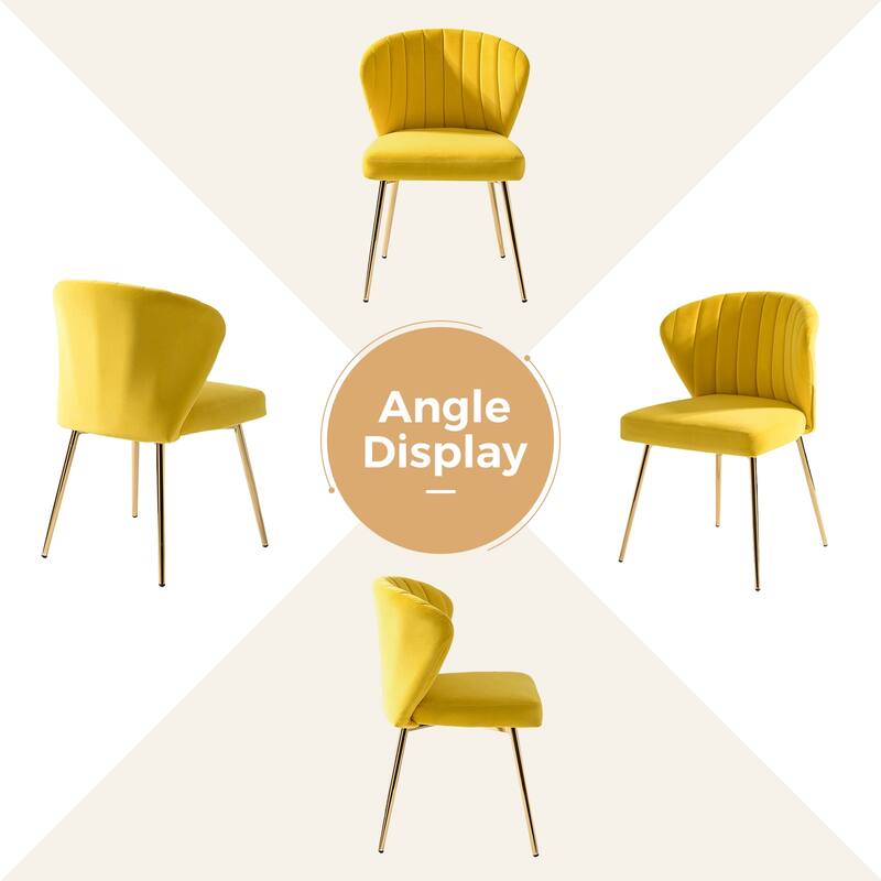 Luna Modern Glam Upholstered Tufted Back Side Accent Dining Chair with Small Base by HULALA HOME