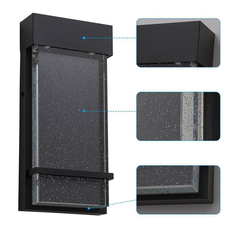 Black Modern Led Wall Sconce with Bulbble Glass