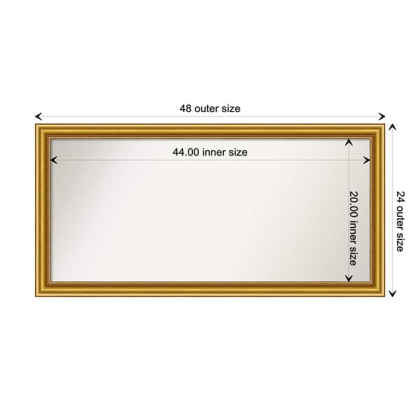 dimension image slide 7 of 93, Wall Mirror Choose Your Custom Size - Extra Large, Townhouse Gold Wood