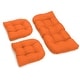 preview thumbnail 9 of 15, Tufted Outdoor Settee Cushion Set (Set of 3) Tangerine Dream