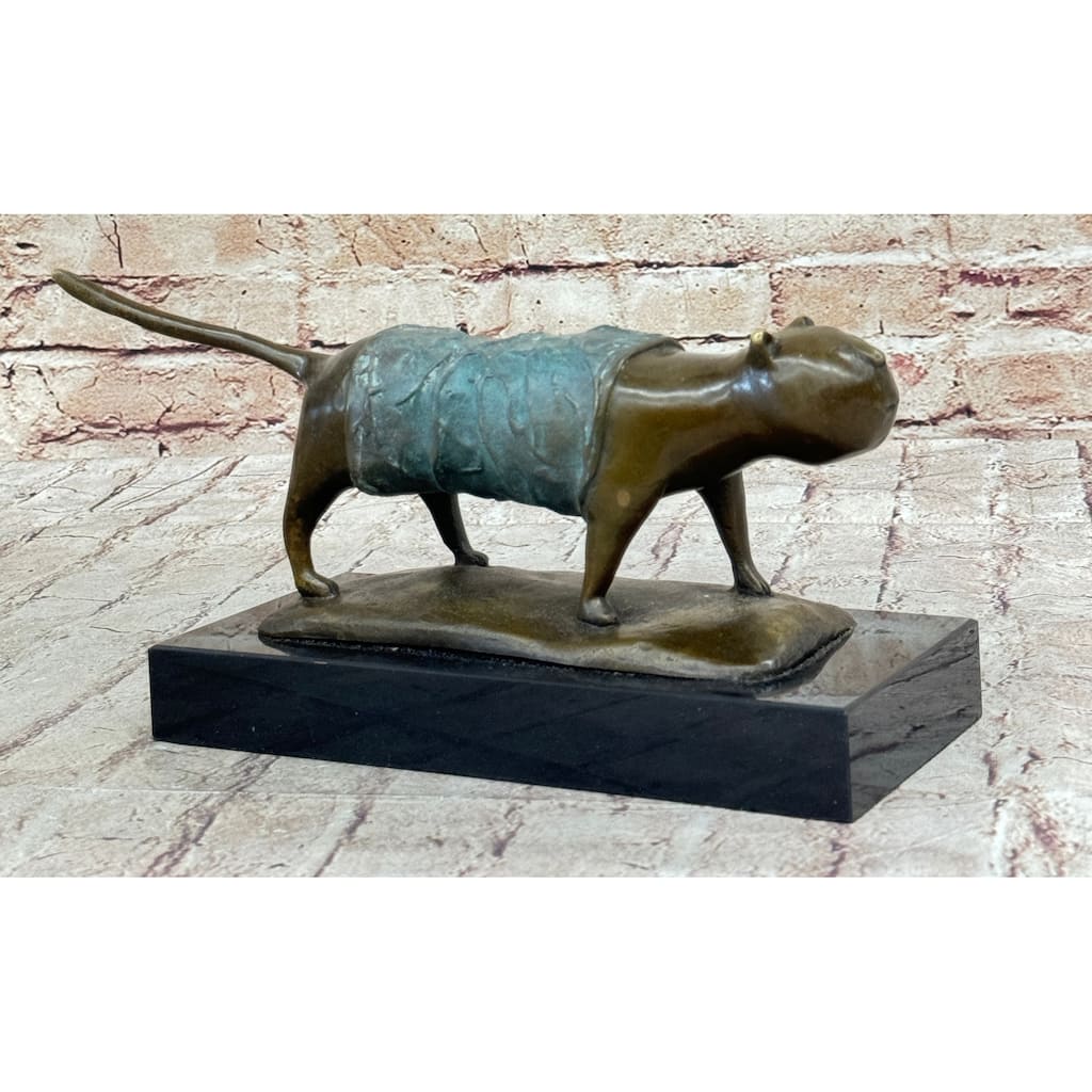 Abstract Cat Bronze Metal Sculpture Statue Figure After Fernando Botero