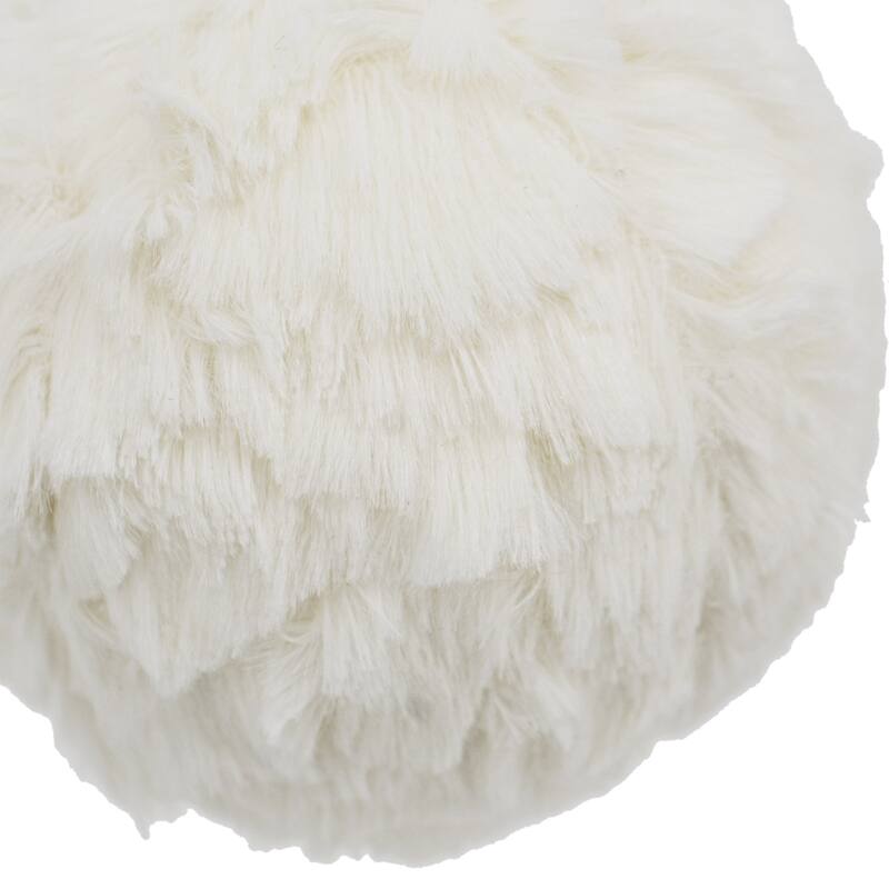4" Cream Ruffle Ball Ornament, Decorative Hanging Ball Christmas Tree Ornaments for Holiday Party Decorations, Set of 6