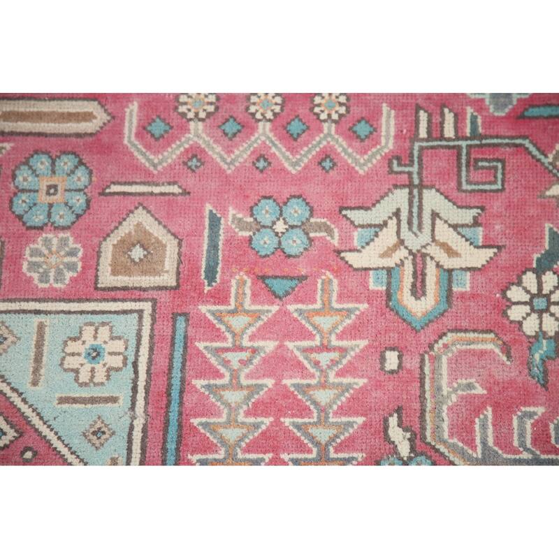 Hand Knotted Oriental 100% Wool Carpet Traditional Medallion Pink Tabriz Area Rug - 13' 0'' X 9' 6''