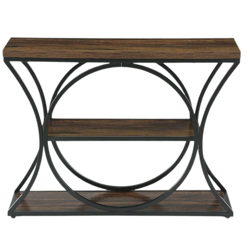 Industrial 3-Tier Console Table with Storage, 41.33"W