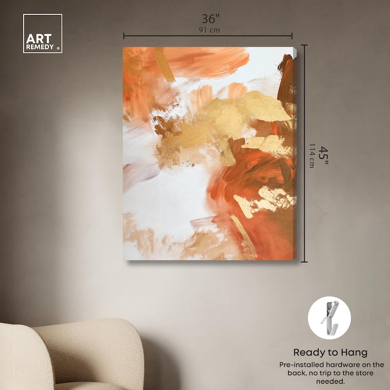 Golden Bronze Ripple II Canvas by Art Remedy, Gallery Wrapped