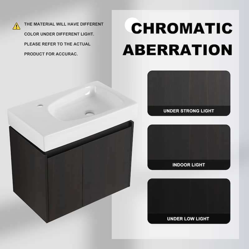 Bathroom Vanity With Sink In 16/20/24/30/36 Inch, Floating Bathroom Vanity With Soft Close Door