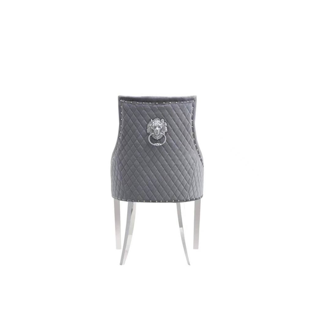 Tufted Upholstered Dining Chair, Gray (Set of 2)