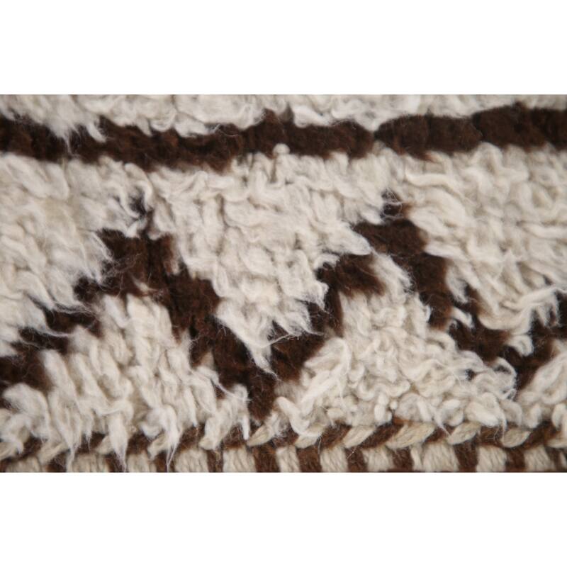 Beige Tribal Anatolian Runner Rug Hand-knotted Wool Carpet - 3'1"x 12'7"