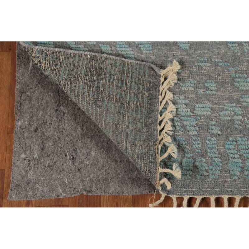 All-Over Abstract Moroccan Oriental Area Rug Hand-Knotted Wool Carpet - 4'10"x 7'10"