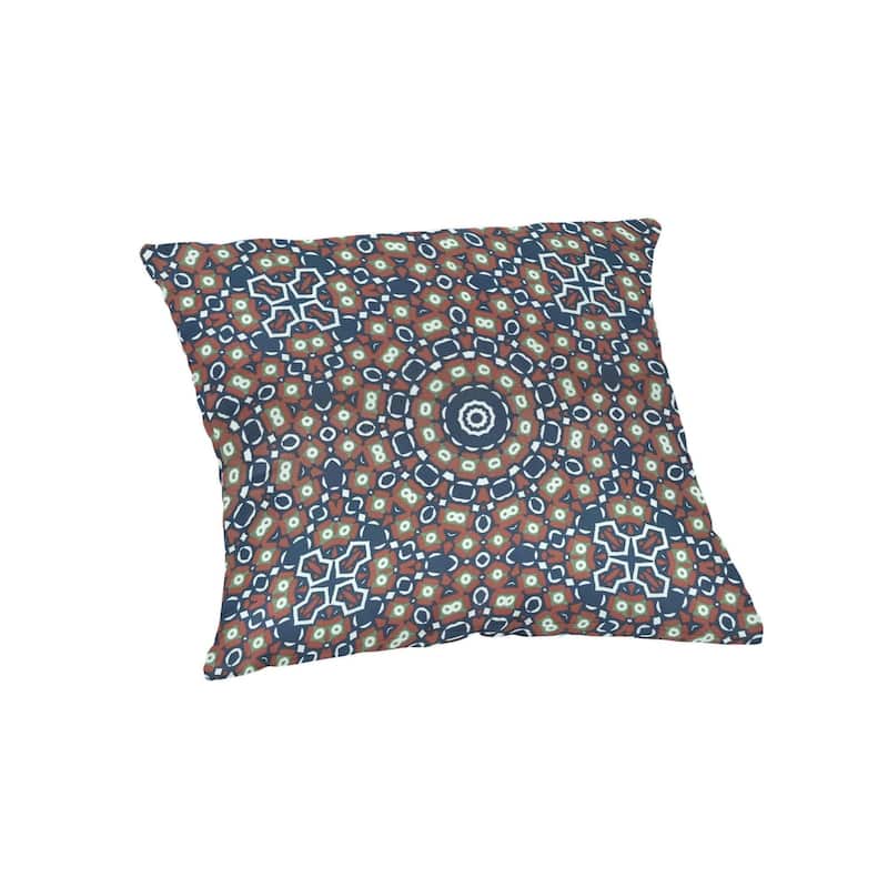 Casual Cushion Medallion 1 Piece Indoor/Outdoor Square Throw Pillow, 18"W x 18"L - 18"W x 18"L - Rosette Persian