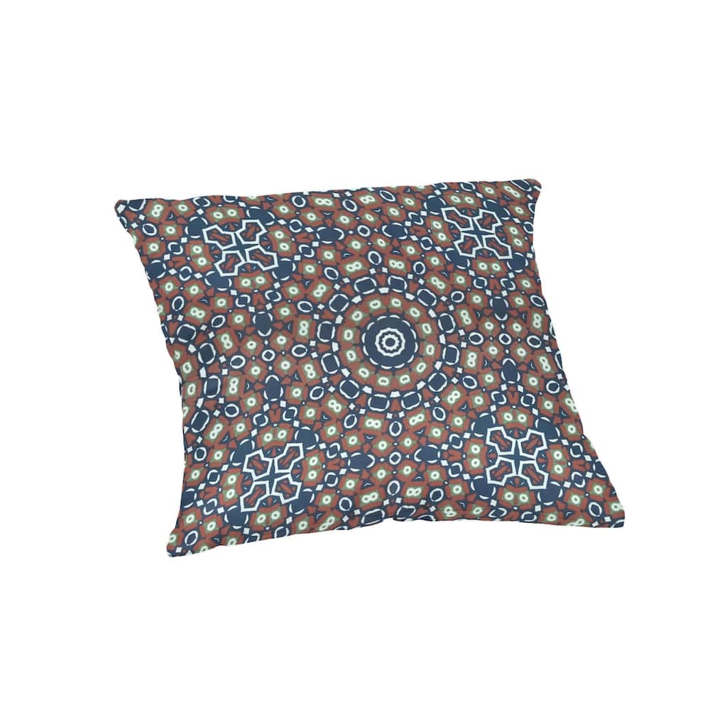 Casual Cushion Medallion 1 Piece Indoor/Outdoor Square Throw Pillow, 18"W x 18"L