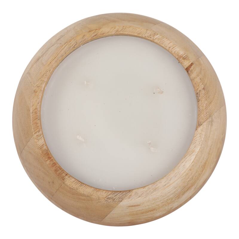 Decorative Vanilla Scented Mango Wood Bowl Candle