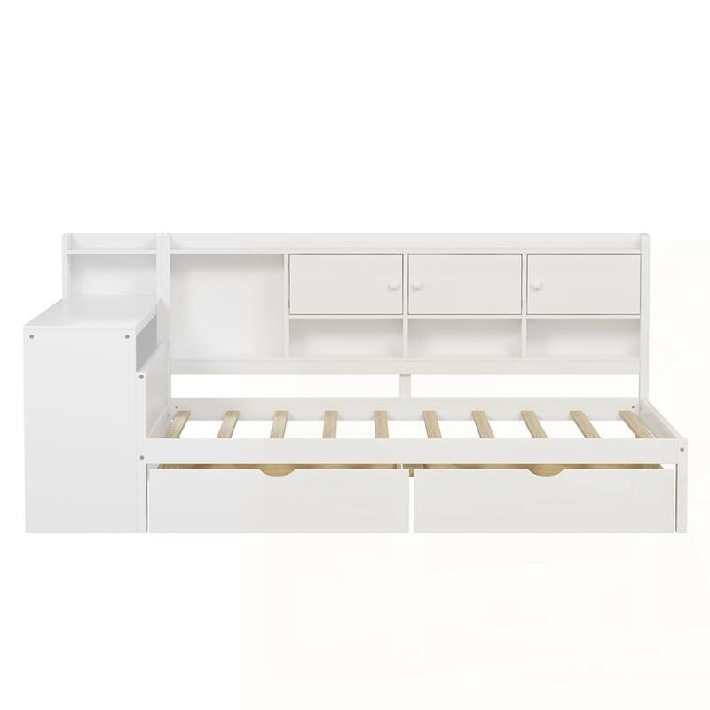 Daybed with Seven Storage Cabinets and Two Storage Drawers