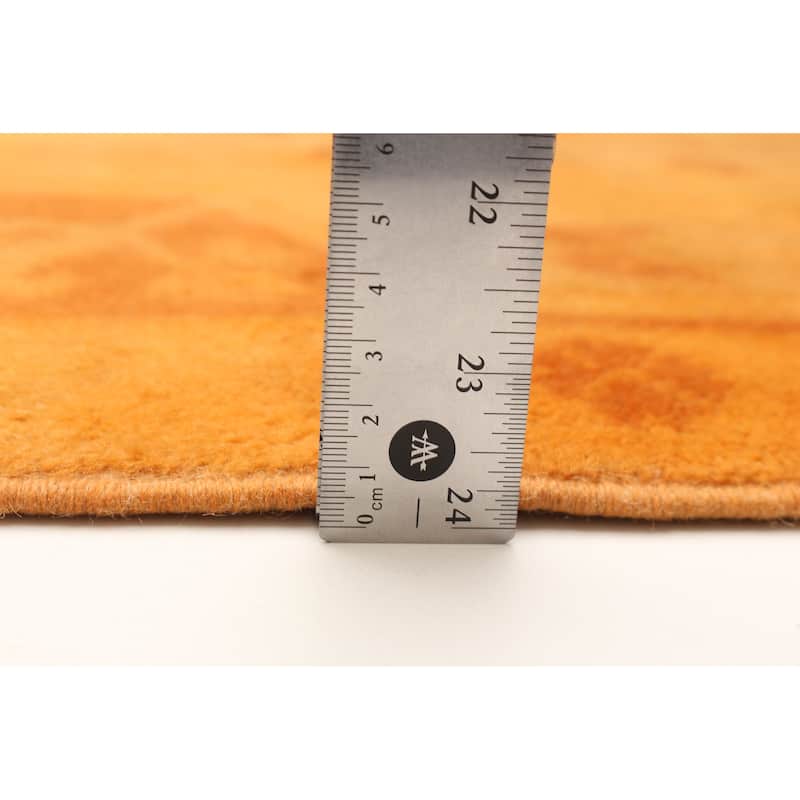 ECARPETGALLERY Hand-knotted Color Transition Orange Wool Rug - 2'7 x 8'11