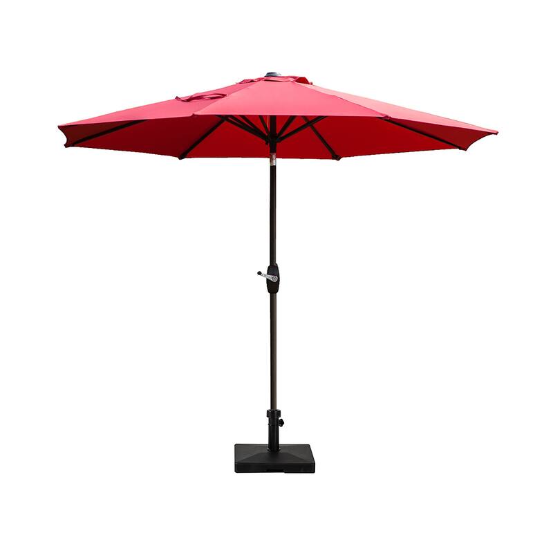 Brock 9-Foot Market Patio Umbrella with Concrete Base Weight Stand Included