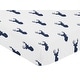 preview thumbnail 3 of 4, Sweet Jojo Designs Fitted Crib Sheet for the Navy and White Woodland Deer Collection