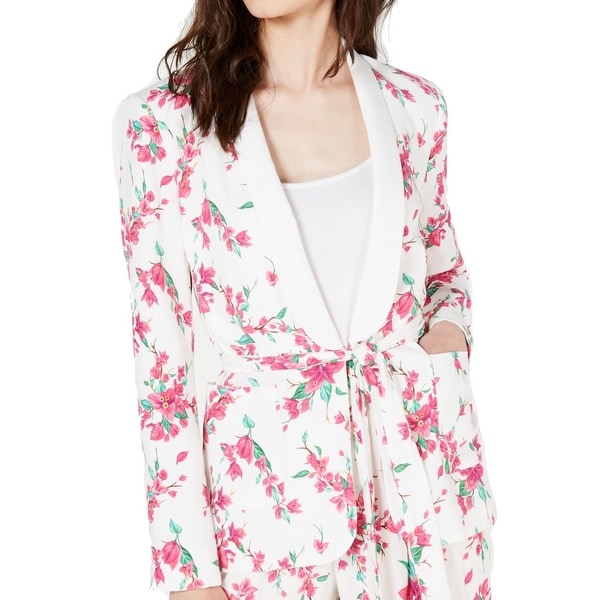 Rachel Zoe Women's Jacket Pink Size 4 Tie Waist Floral Shawl Collar. Opens flyout.
