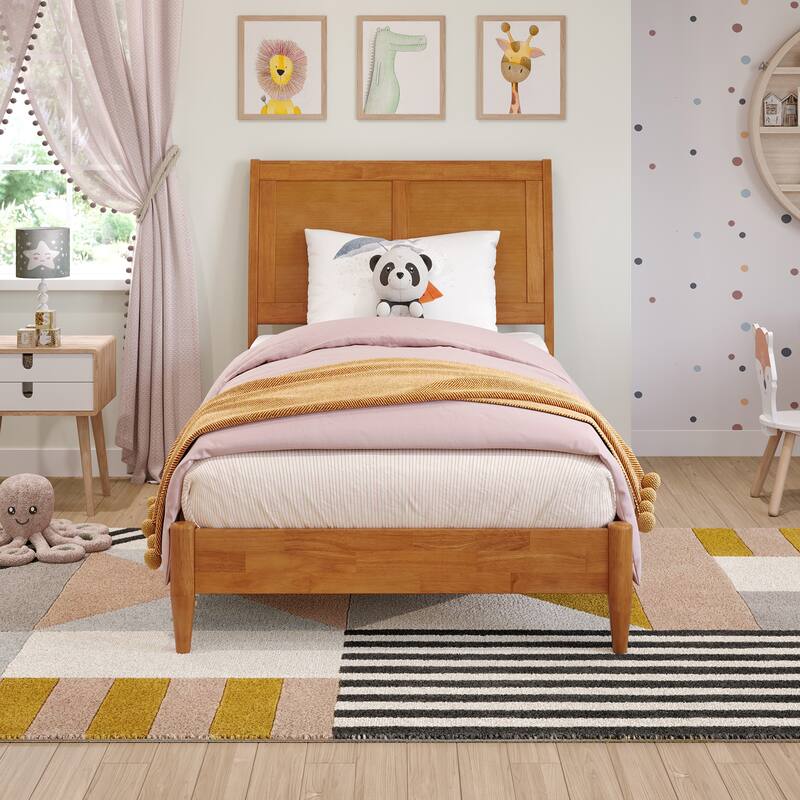 Valencia Solid Wood Low Profile Sleigh Platform Bed