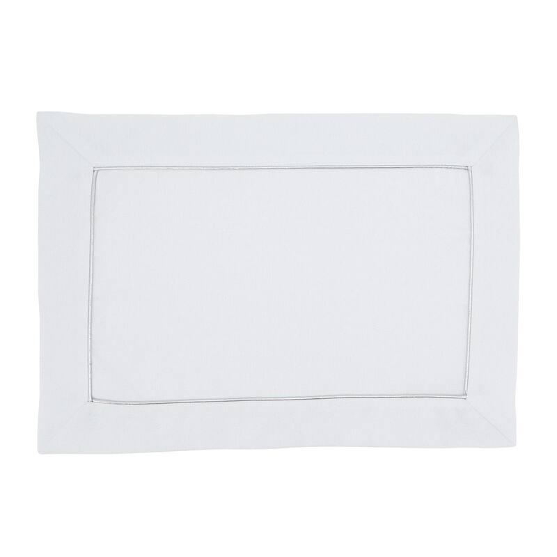 Shimmering Placemat with Piping Detail (Set of 4) - 14"x20" - White