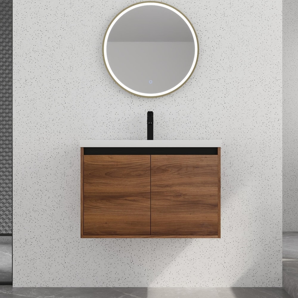 Bathroom Vanity With Sink In 16/20/24/30/36 Inch, Floating Bathroom Vanity With Soft Close Door