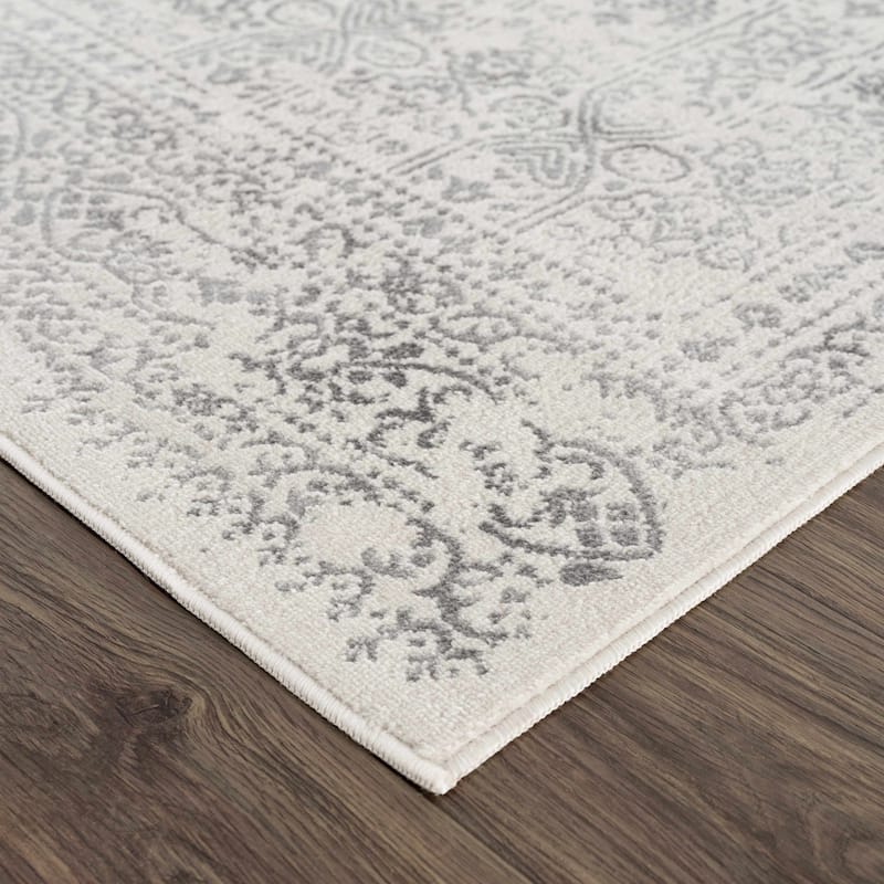 Hauteloom Michie Living Room, Bedroom Area Rug - Cream, Gray, Light Slate - 11'10" x 15'