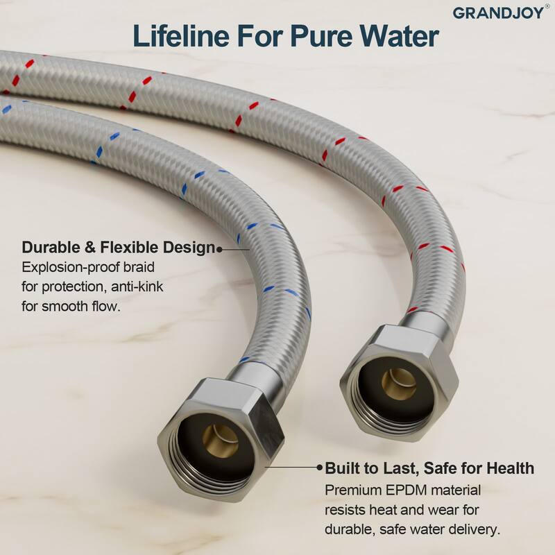 GRANDJOY Modern Dual Handle Centerset Waterfall Bathroom Faucet