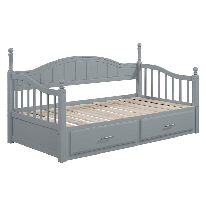 Wooden Twin Size Daybed with Twin Size Trundle