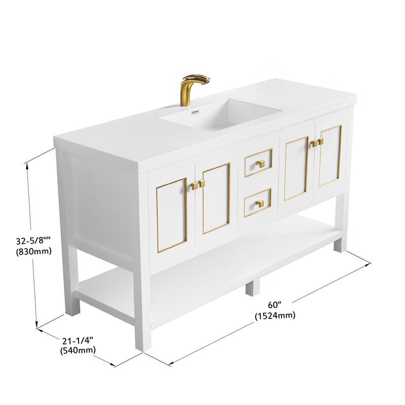 Davis 60" Single Bathroom Vanity Set