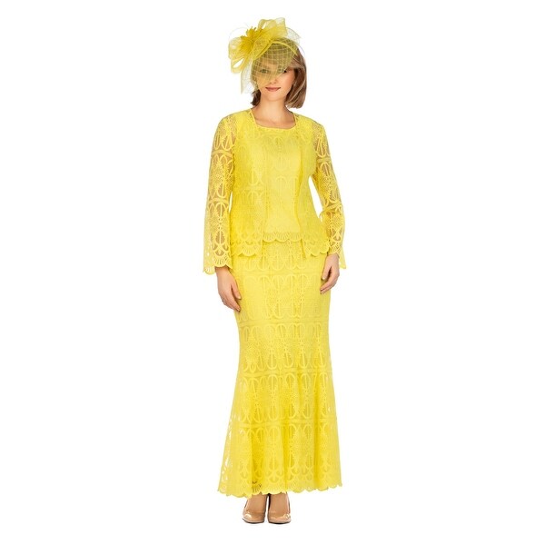 ladies yellow dress suit
