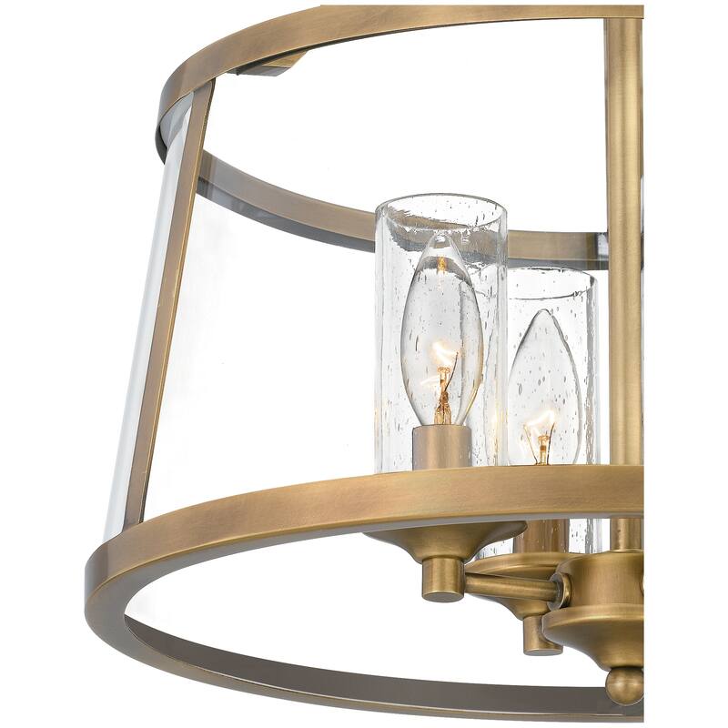 Quoizel Barlow Weathered Brass 4-light Semi-Flush Mount