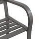 preview thumbnail 6 of 6, vidaXL Twin Patio Bench 96.9" Gray Steel - 96.9" x 22.8" x 30.3"