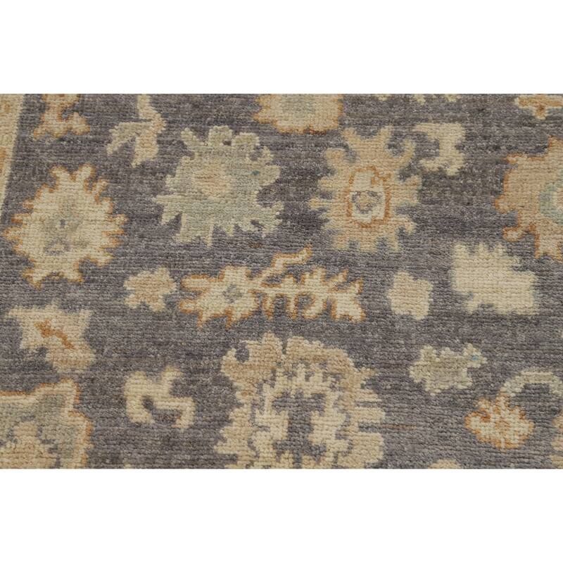 Hand Knotted Oriental 100% Wool Carpet Transitional All-Over Greys & Charcoal Oushak Area Rug - 5' 2'' X 3' 2''