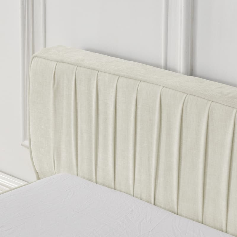Chenille fabric Queen Size Upholstered Bed Frame