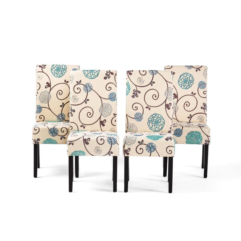 Pertica Patterned Upholstered Dining Chairs (Set of 4) by Christopher Knight Home