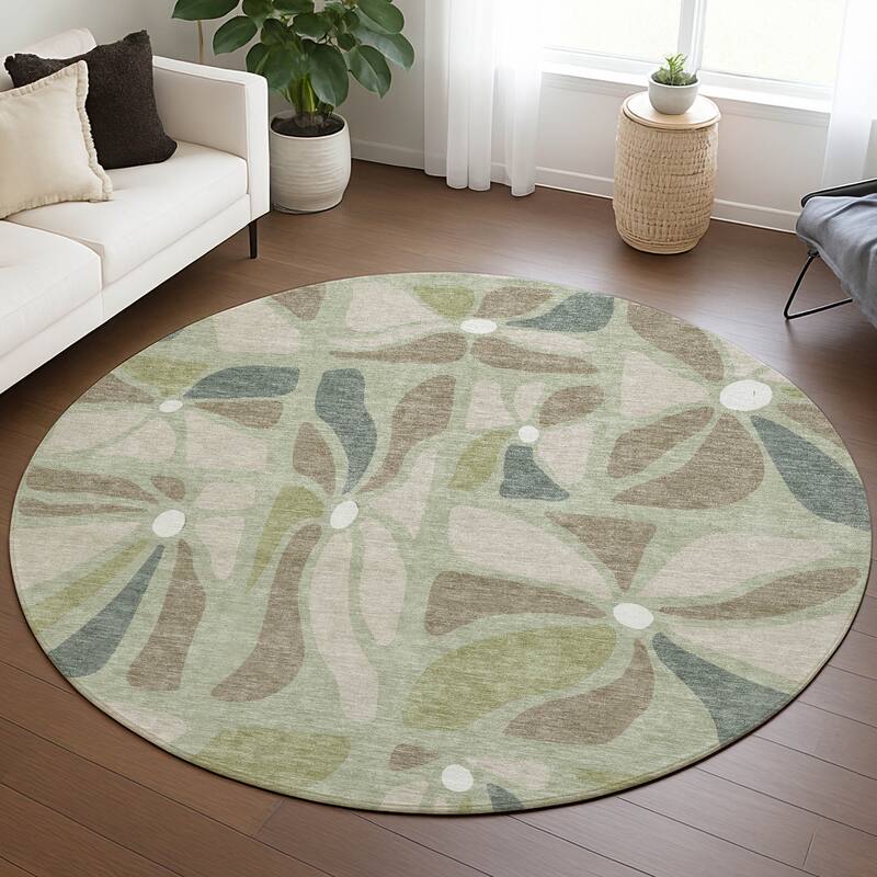 Machine Washable Indoor/ Outdoor Modern Gilcrest Chantille Rug