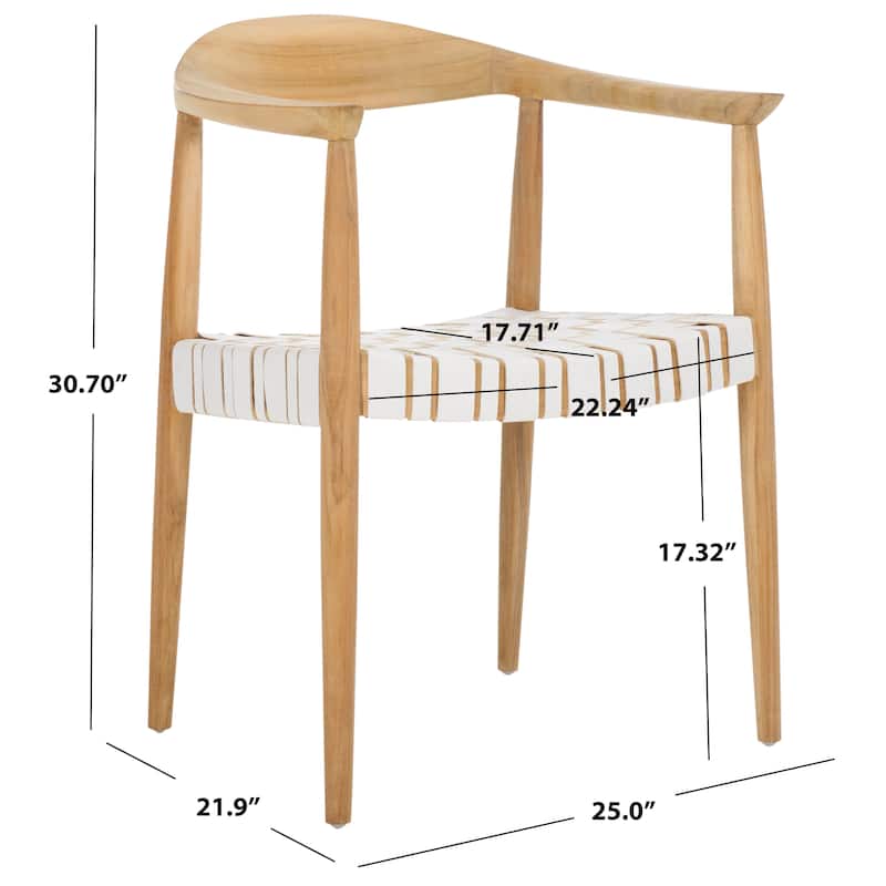 SAFAVIEH Baden Woven Solid Wood Arm Chair (Fully Assembled) - 25"W x 22"D x 31"H