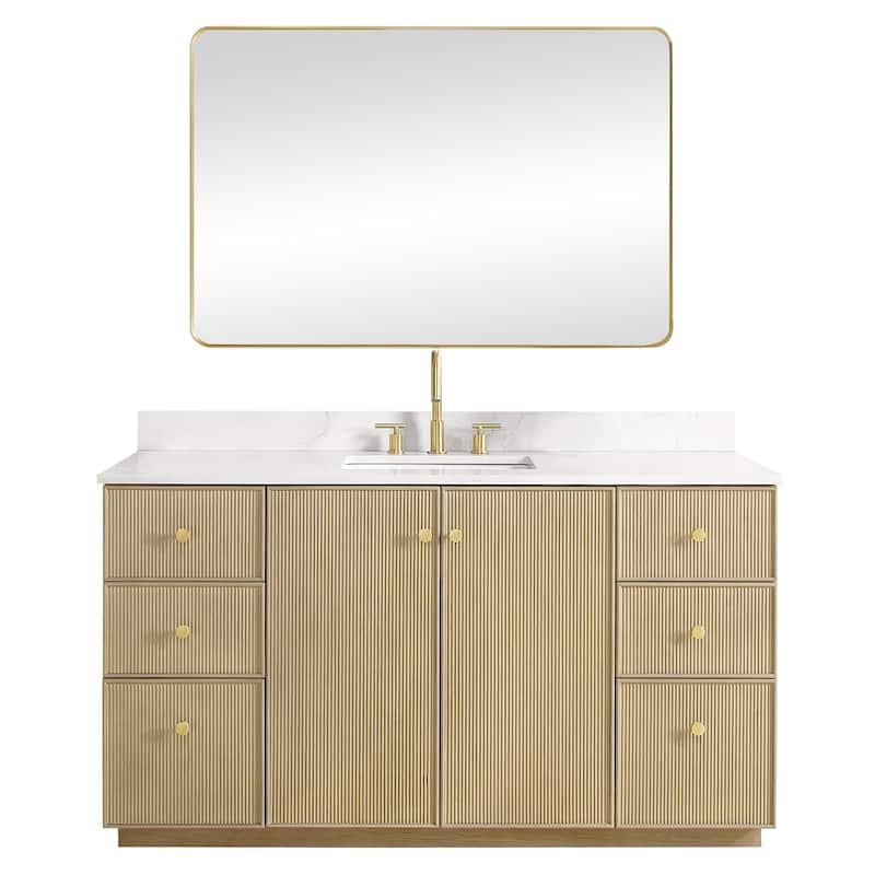 Oza Bath Vanity with Quartz Stone Top and Mirror