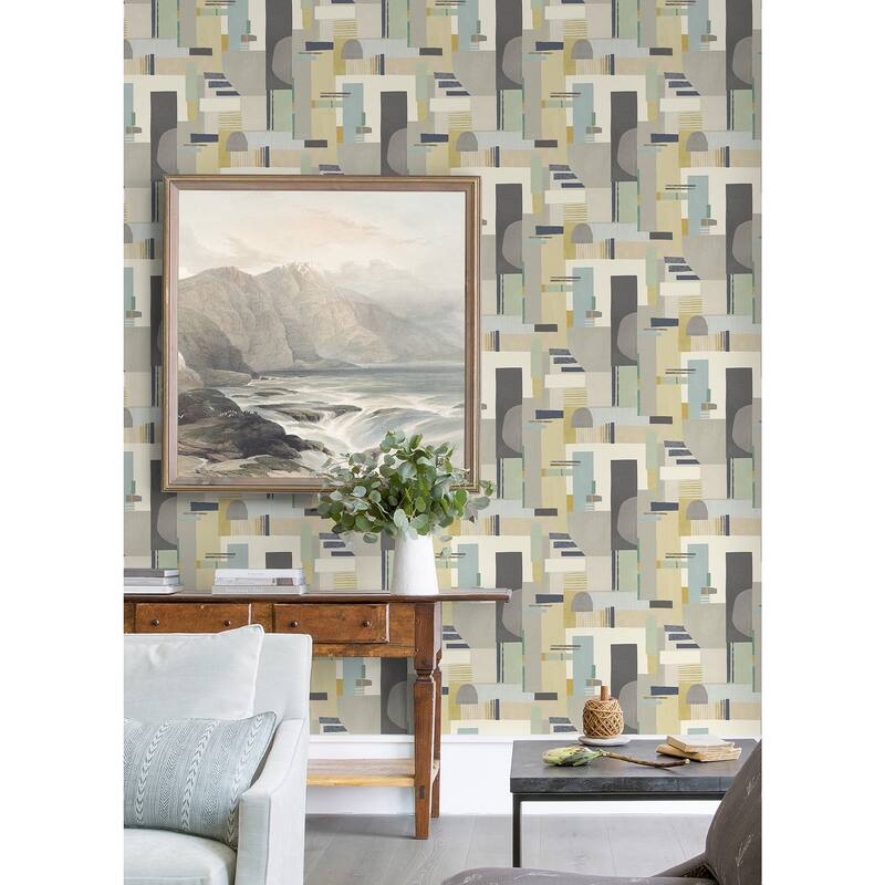 Rhodes Neutral Blocs Wallpaper