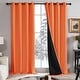 preview thumbnail 61 of 91, Deconovo 100 Percent Blackout with Liner Grommet Curtain (2 Panel) W52 x L72 - Orange
