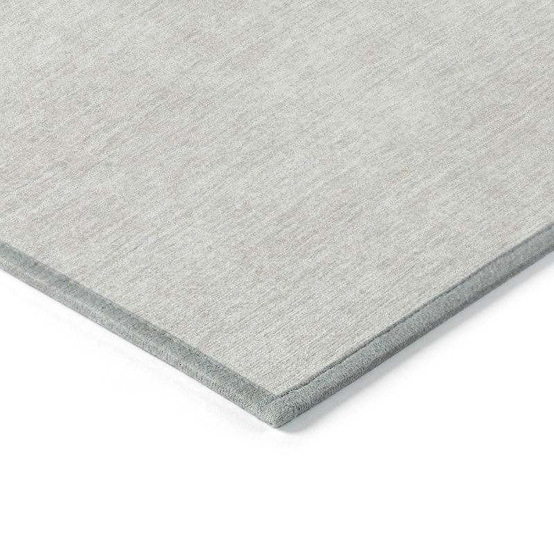 Machine Washable Indoor/ Outdoor Simple Solid Chantille Rug