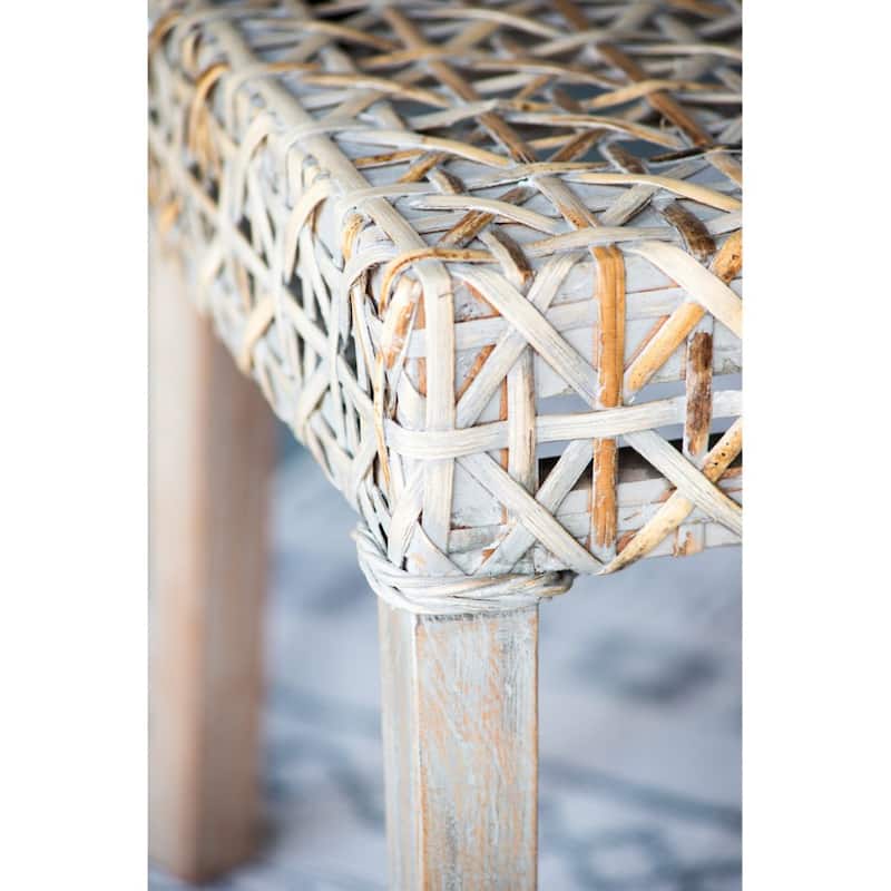 Woven Rattan Armless Side Chair - 34" - Gray