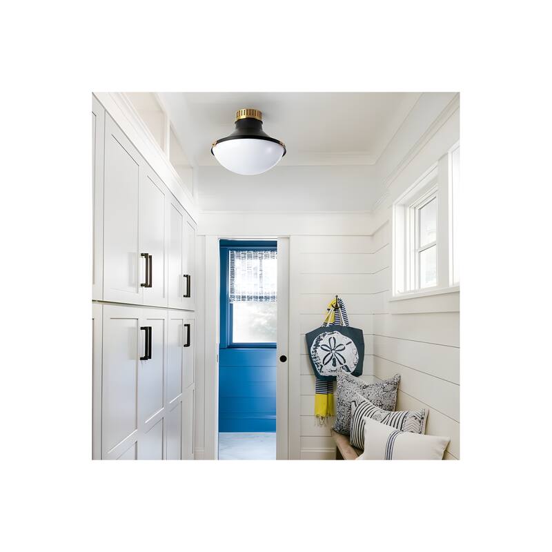 10 in.Collar Metal Round Bowl Flush Mount