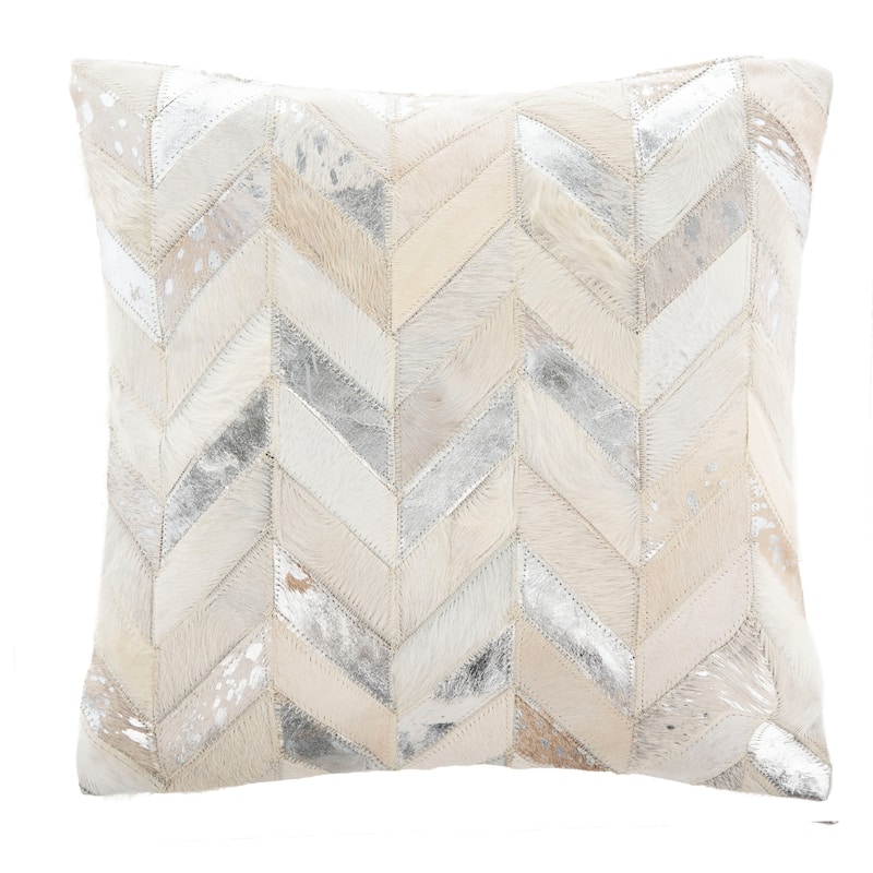 SAFAVIEH Adriena Metallic Cowhide Decorative Pillow 20x20
