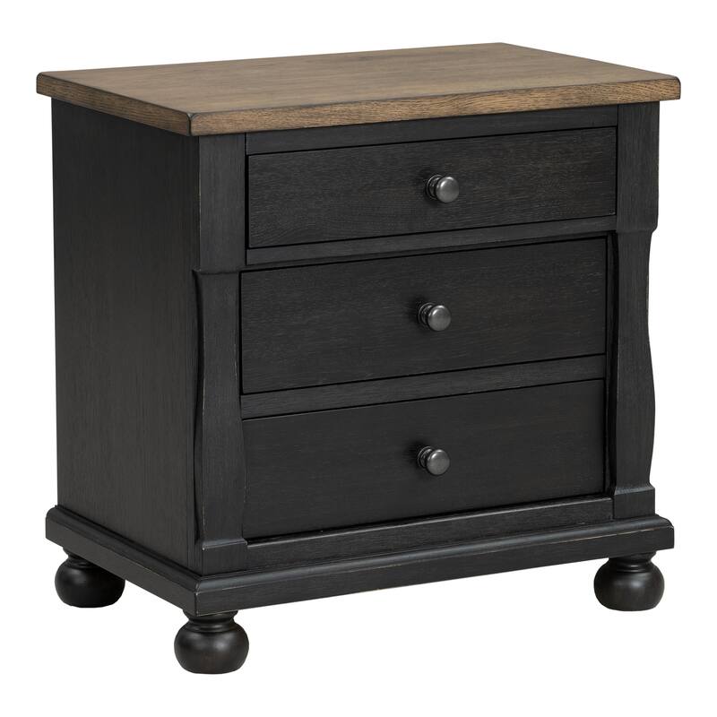 Furniture of America Lucan II 5-Piece Farmhouse Black Solid Wood Panel Bedroom Set