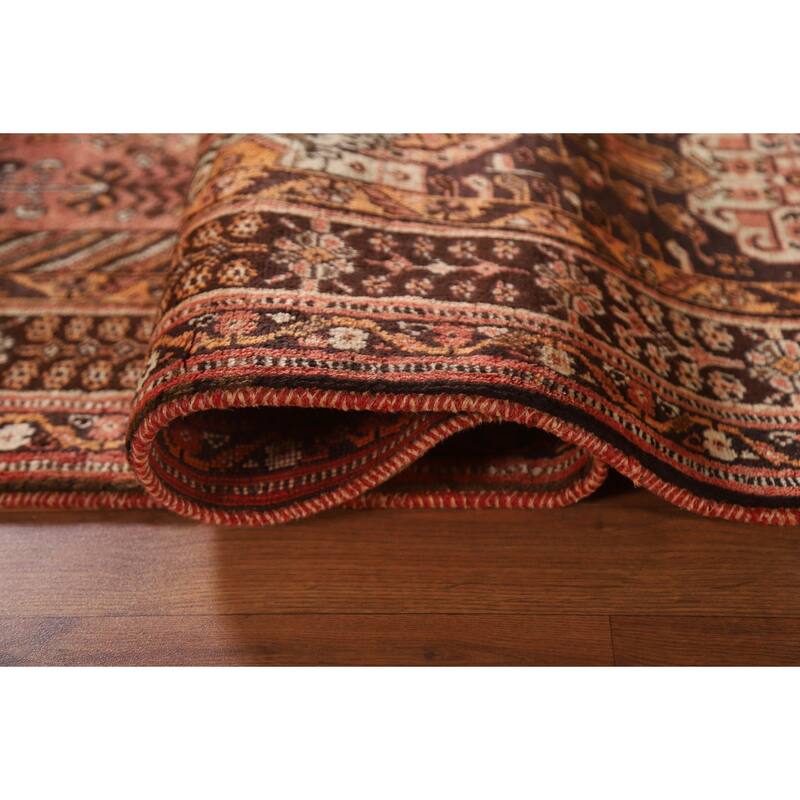 Handmade Vegetable Dye Shiraz Persian Vintage Area Rug - 5'1"x 7'10"