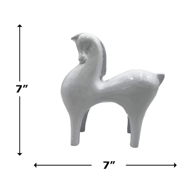 Decorative Handmade Aluminum 7 inch Modern Horse Sculpture - 7 x 3 x 7 in