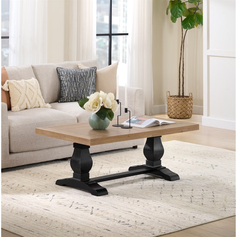 Napa 50" Solid Wood Pedestal Coffee Table