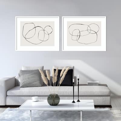 Modern Circles - set of 2 Framed Art Print
