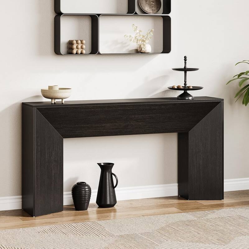 63" Modern Farmhouse Extra Long Console Table for Hallway and Living Room